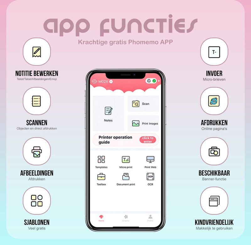 Phomemo T02 Mini Printer - Gebruikt geen inkt!
