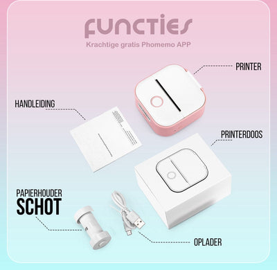 Phomemo T02 Mini Printer - Gebruikt geen inkt!