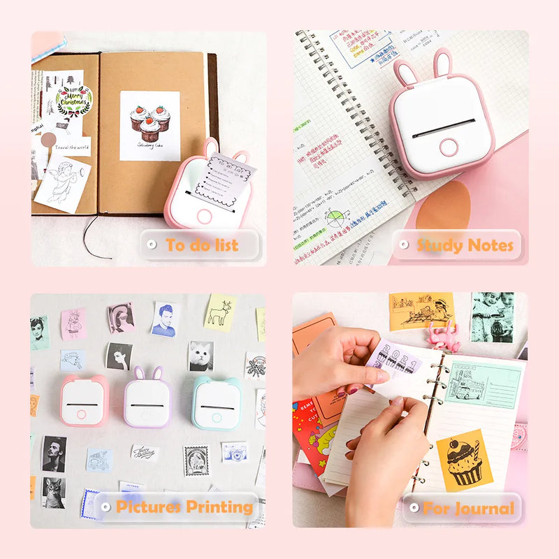 Phomemo T02 Mini Printer - Self-Adhesive Labels - Suitable for DIY Photos, Texts, Study Notes - 50/53 mm