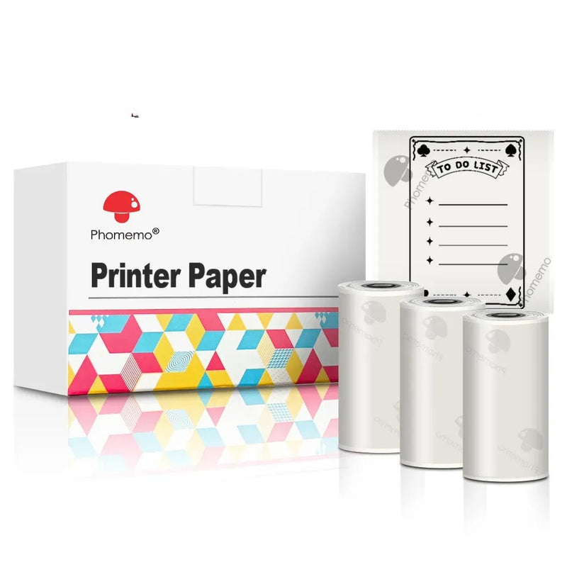 Phomemo T02 Mini Printer - Self-Adhesive Labels - Suitable for DIY Photos, Texts, Study Notes - 50/53 mm